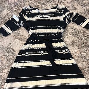 Striped Black and White Dress Old Navy Small